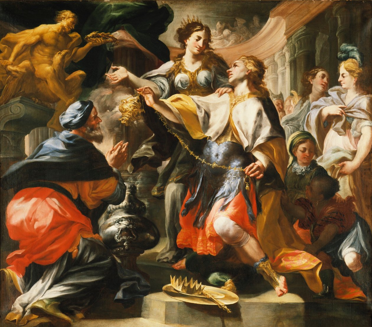 Salomo aanbidt een heidense God door Domenico Antonio Vaccaro