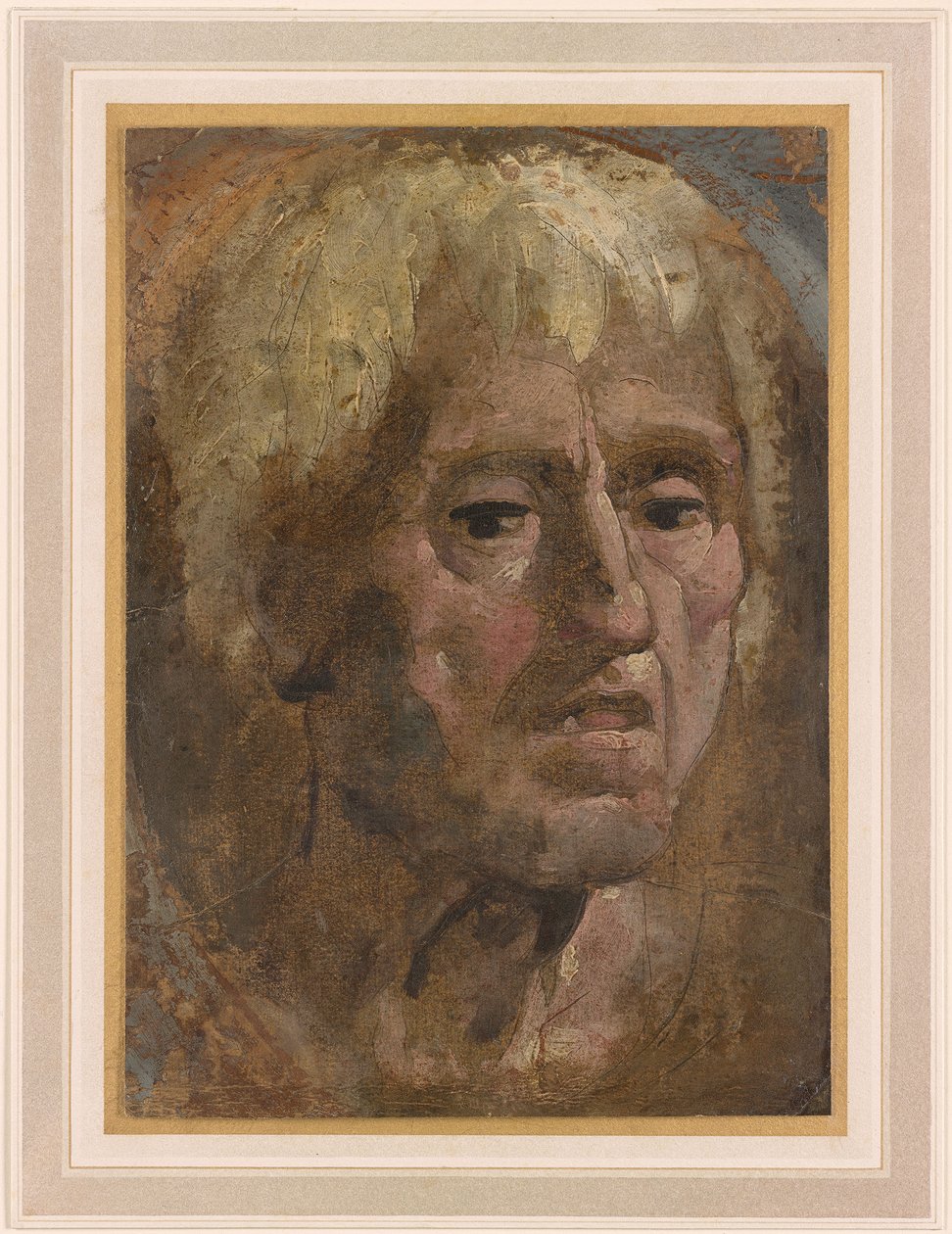 Beccafumi - Hoofd van een oude man met open mond, 1535 door Domenico Beccafumi
