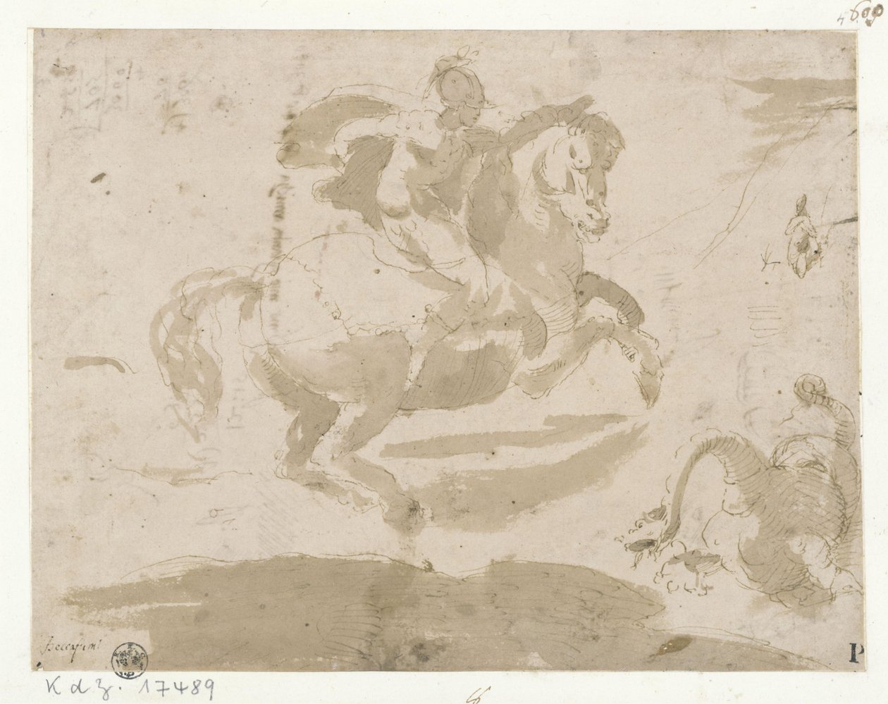 De drakenstrijd van de heilige Joris door Domenico Beccafumi