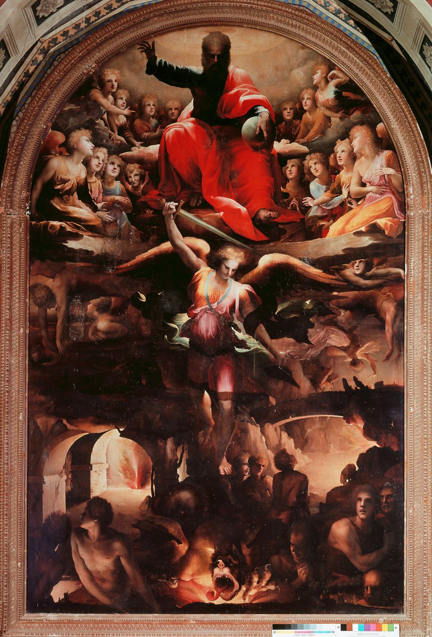 Sint Michaël verjaagt opstandige engelen door Domenico Beccafumi