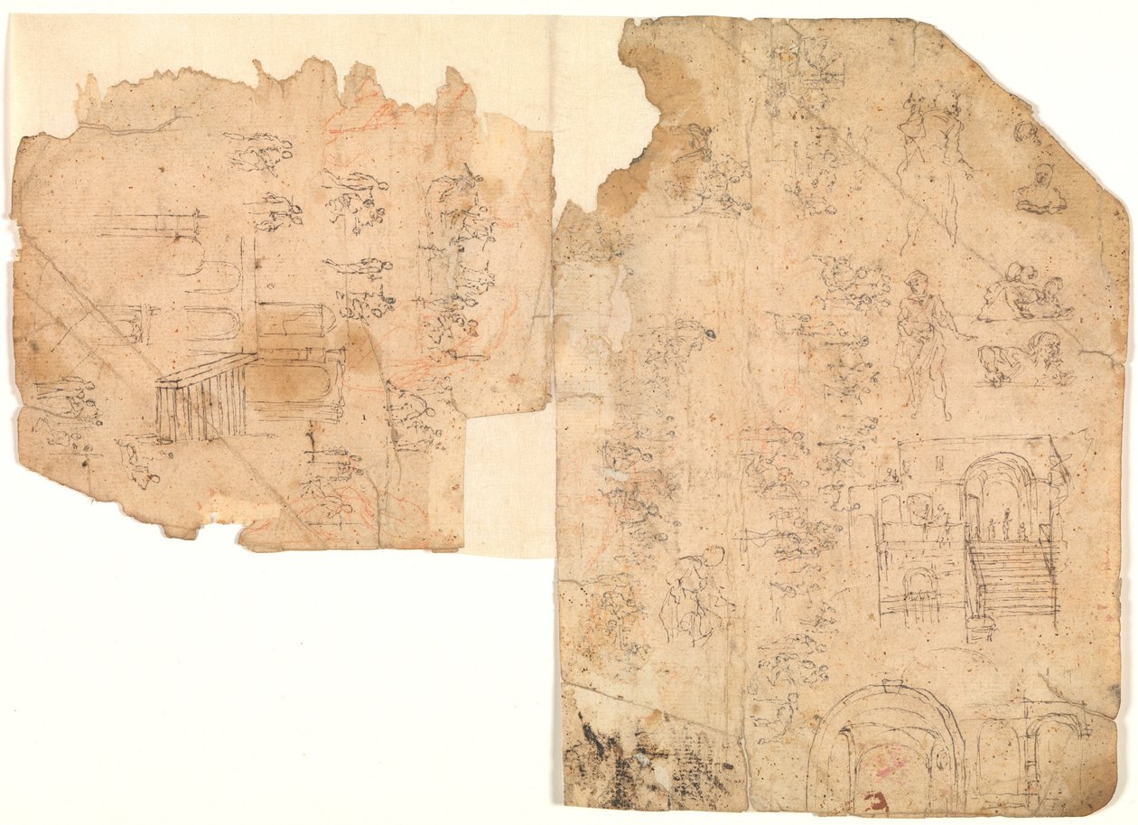 Schetsen voor Figuren, Composities en Architecturale Instellingen door Domenico Beccafumi