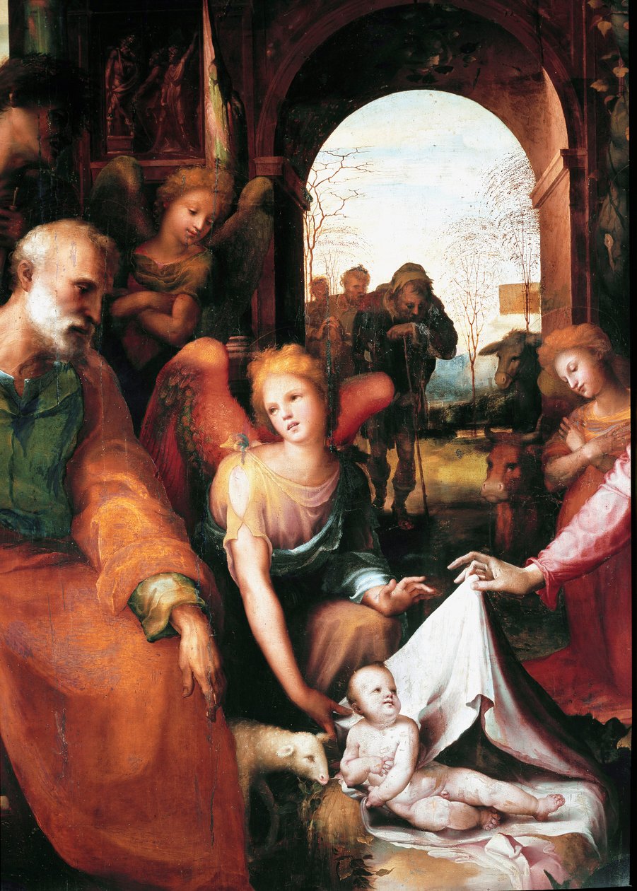 De geboorte van Christus (detail) door Domenico Beccafumi