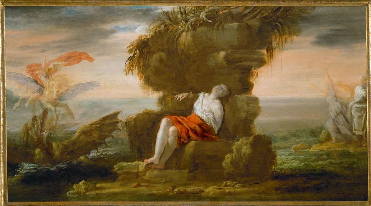 Andromeda en Perseus (populierenhout) door Domenico Fetti