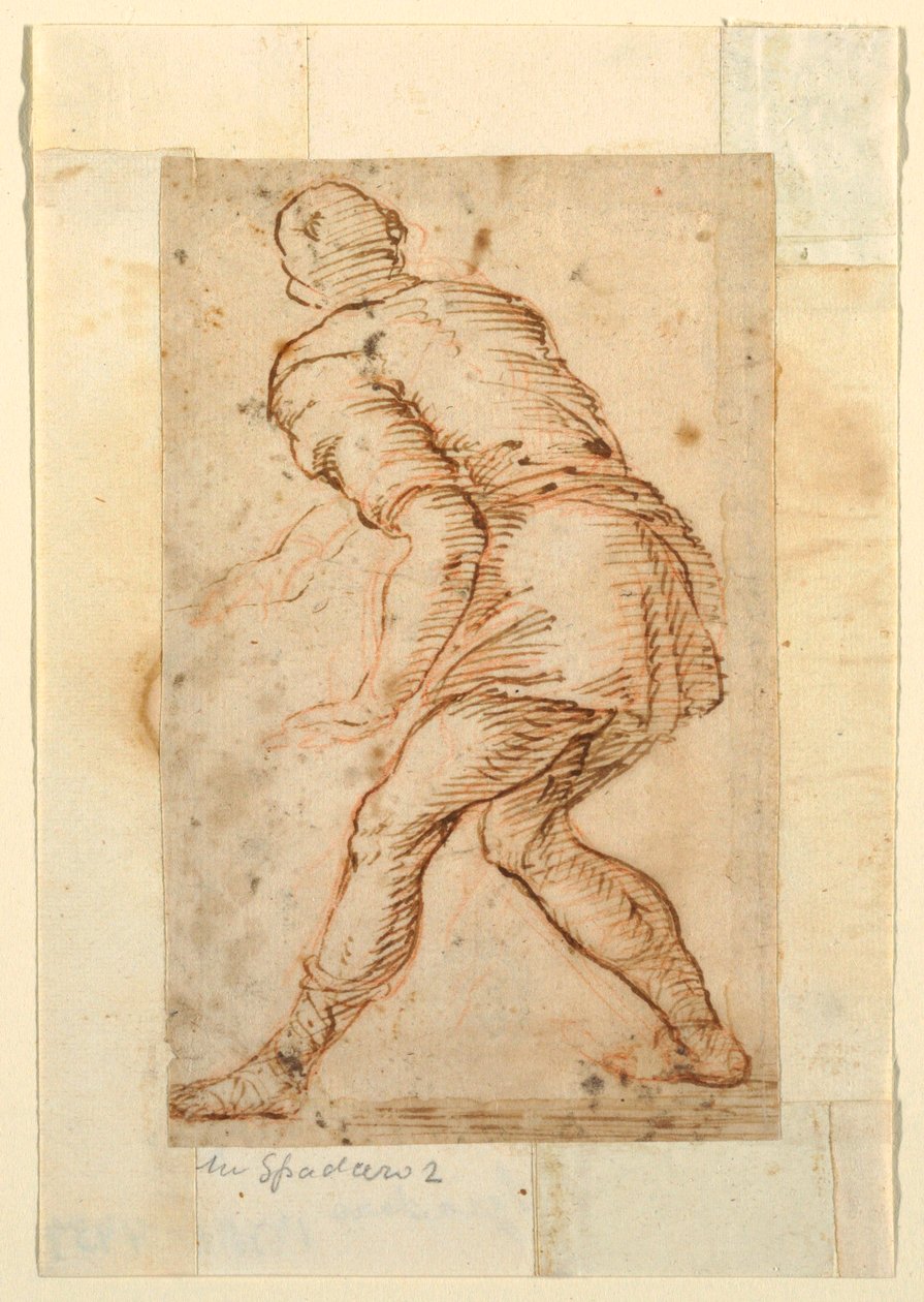 Figurale Studie van een Man door Domenico Gargiulo, called Micco Spadaro