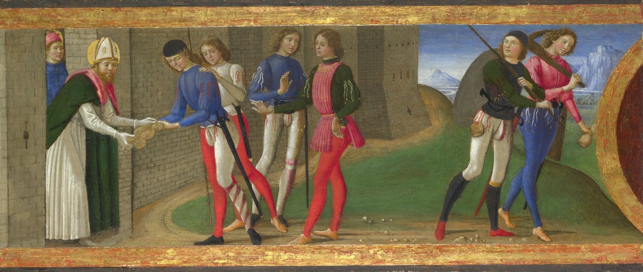 Een legende over de heiligen Justus en Clement van Volterra door Domenico Ghirlandaio