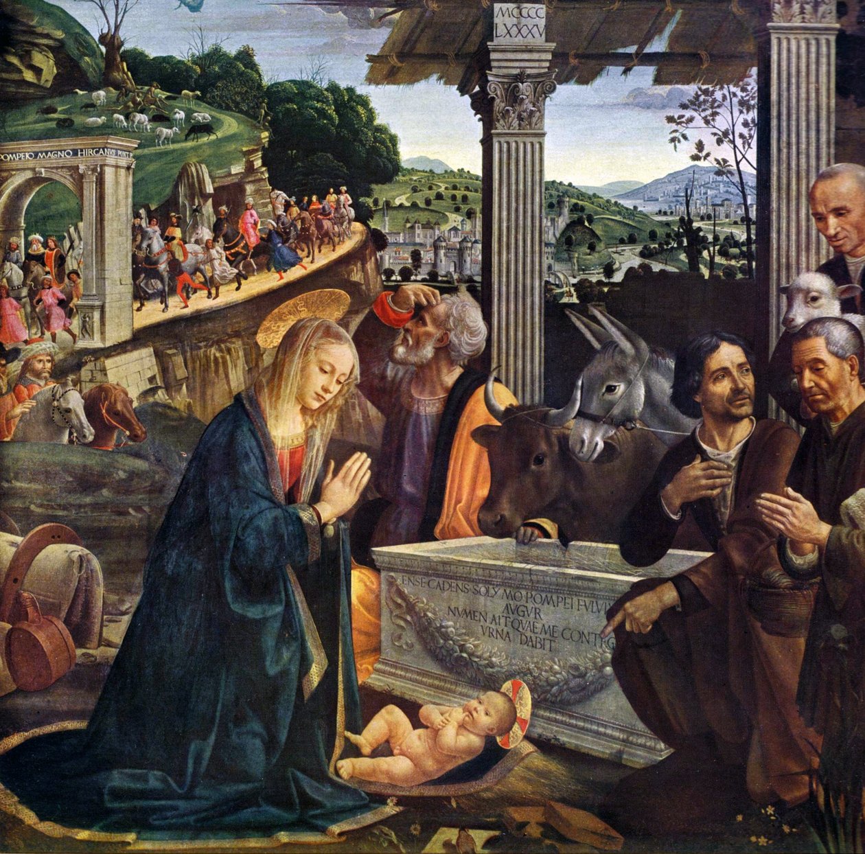 Aanbidding van de herders door Domenico Ghirlandaio