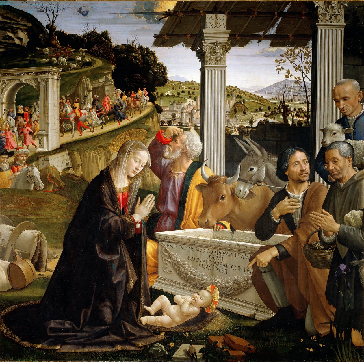 Aanbidding van de herders door Domenico Ghirlandaio
