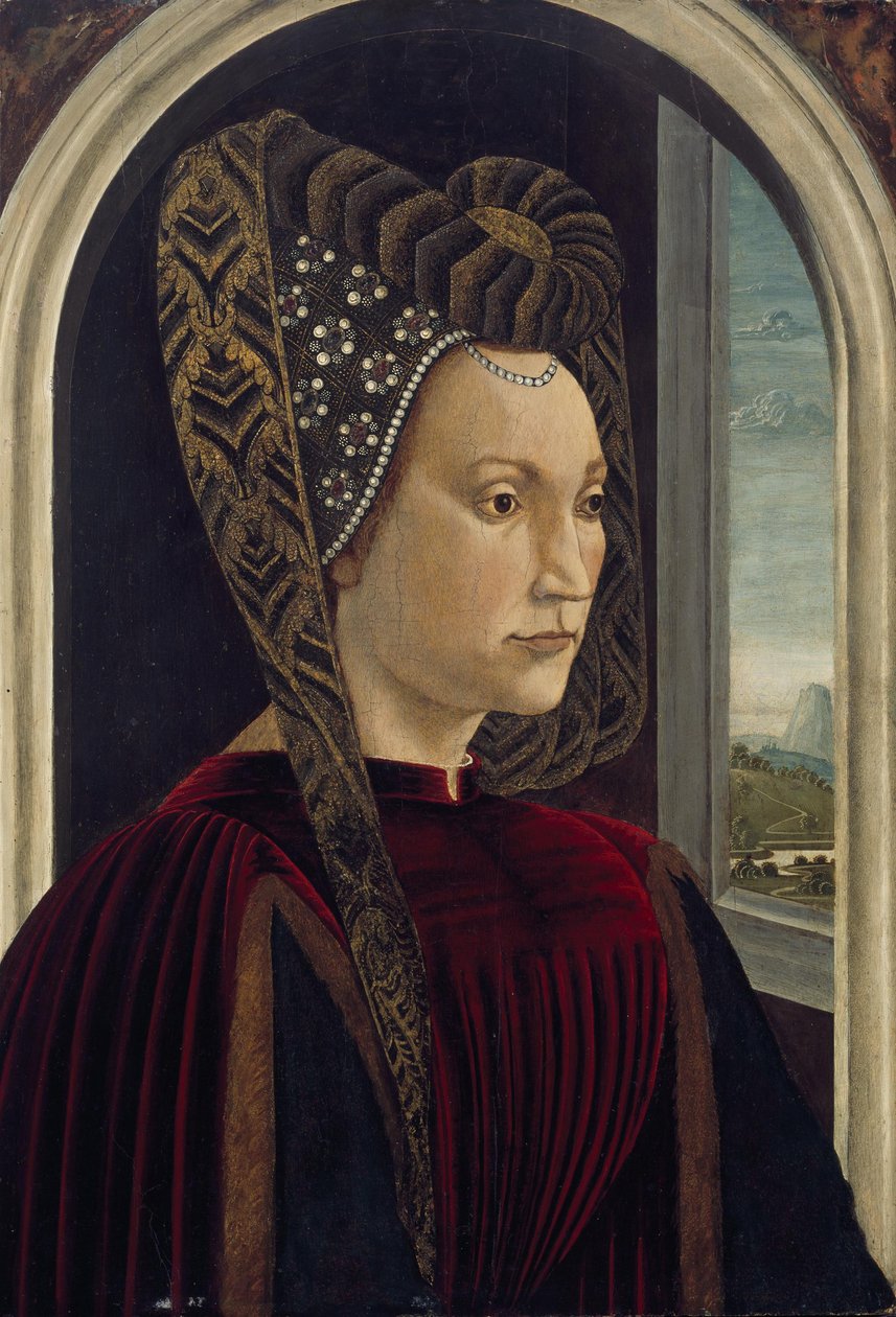 Italiaans: Vermoedelijk portret van Clarice Orsini, echtgenote van Lorenzo de Schone Vermoedelijk portret van Clarisa Orsini (1453-1488), echtgenote van Lorenzo de Schone door Domenico Ghirlandaio