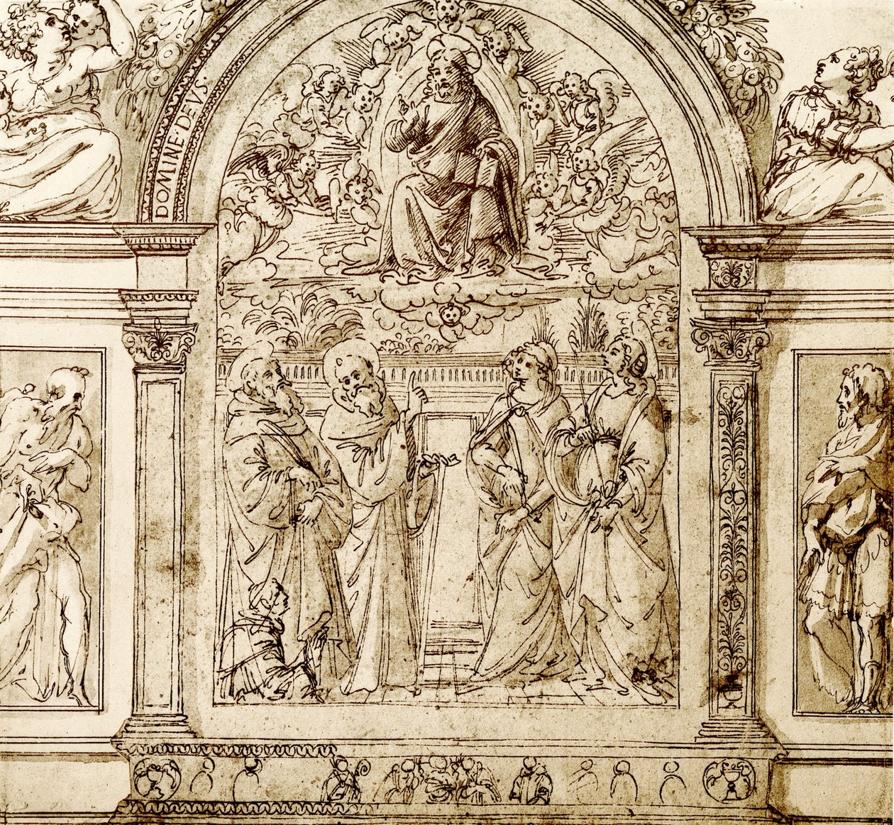De zegenende Redder in de wolken door Domenico Ghirlandaio