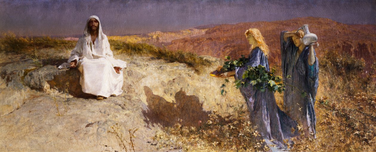 Christus in de woestijn door Domenico Morelli
