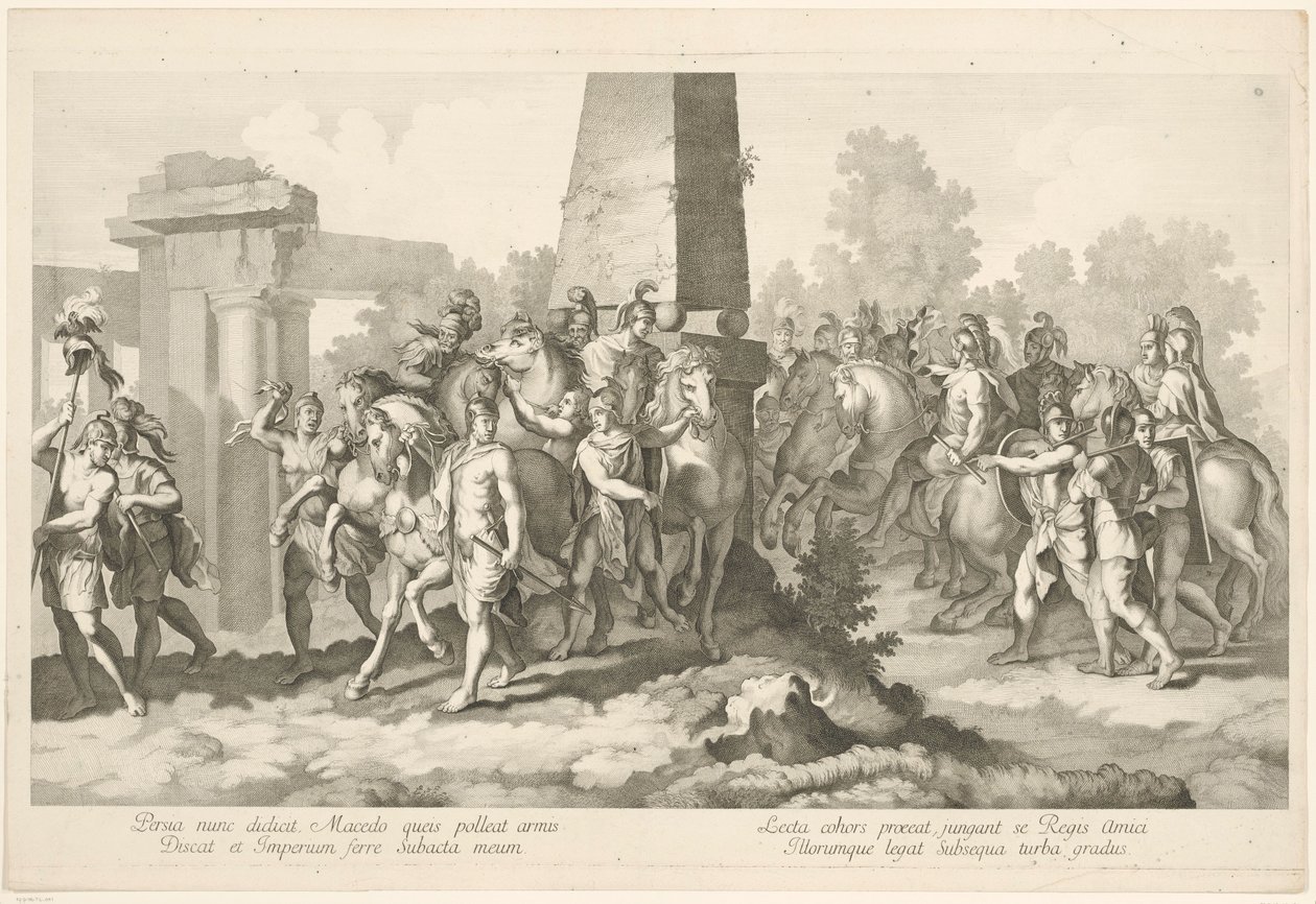 Soldaten bij obelisk door Domenico Rossetti