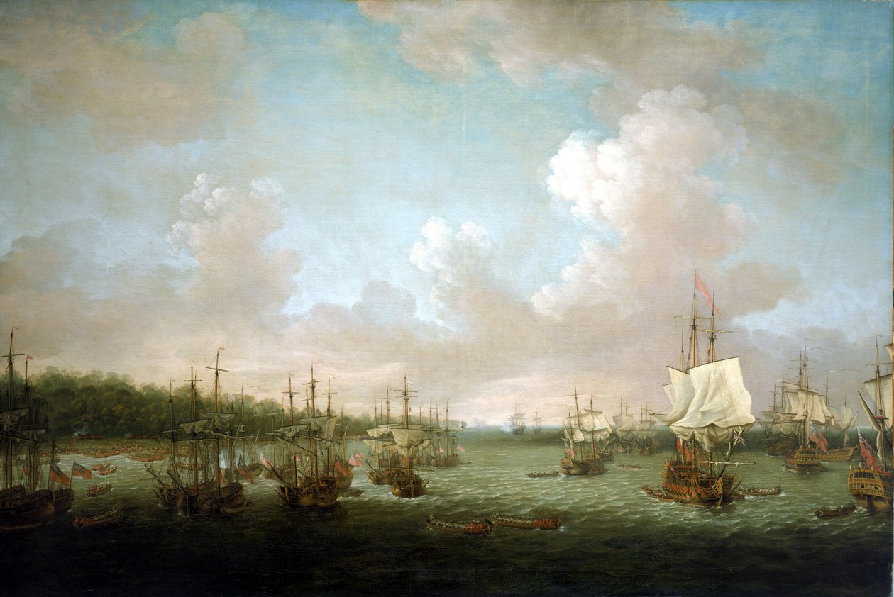 Zevenjarige Oorlog (1756-1763): Verovering van Havana (Cuba) 1762, landing van de kanonnen en reserves op 30 juni door Dominic Serres