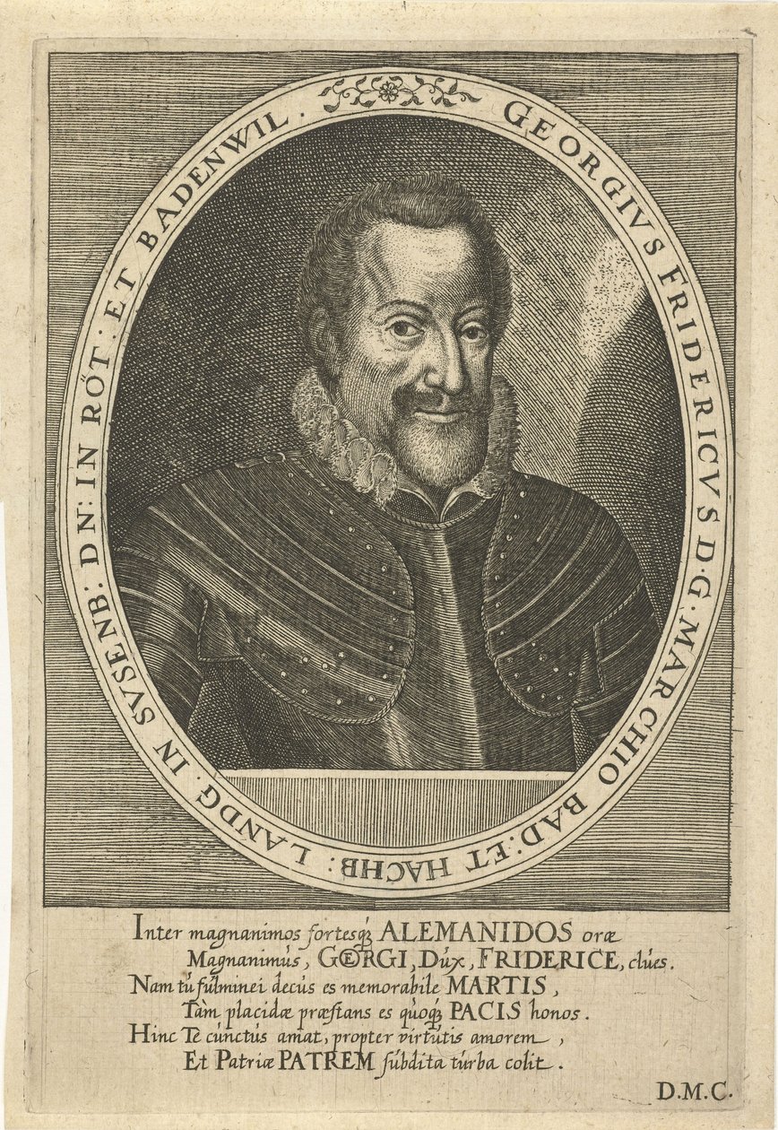 George Frederick van Baden-Durlach 1573-1638, ca. 1610 door Dominicus or Custodis Custos