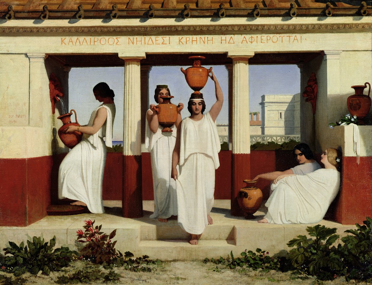 Griekse Vrouwen bij de Fontein, 1841 door Dominique Louis Papety