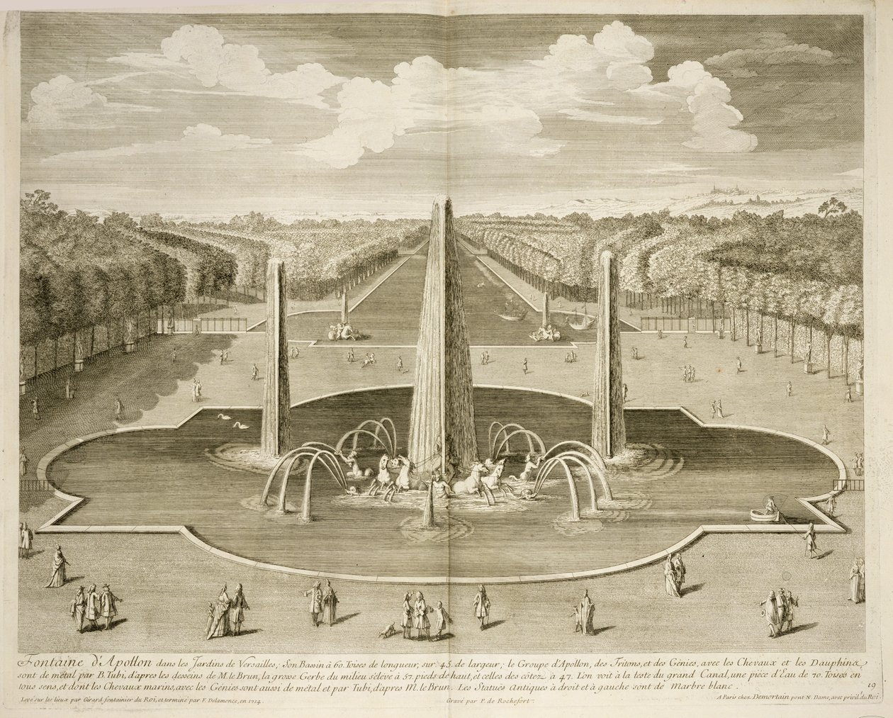 Fontein van Apollo in de tuinen van Versailles door Dominique (after) Girard