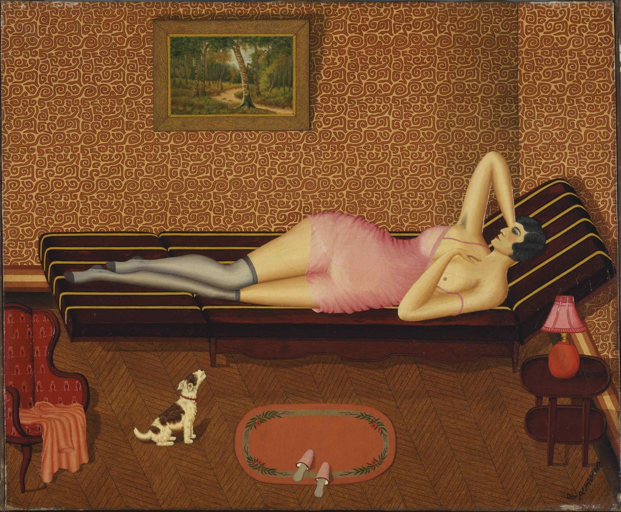Zomersiësta Vrouw Liggend, 1933 door Dominique Peyronnet
