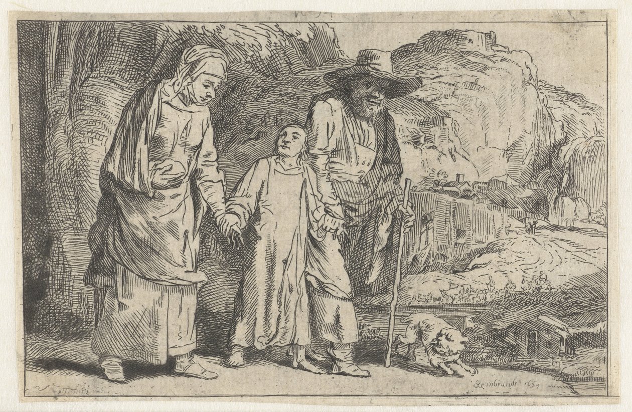 Christus keert terug van de tempel met zijn ouders door Dominique Vivant Denon (baron)