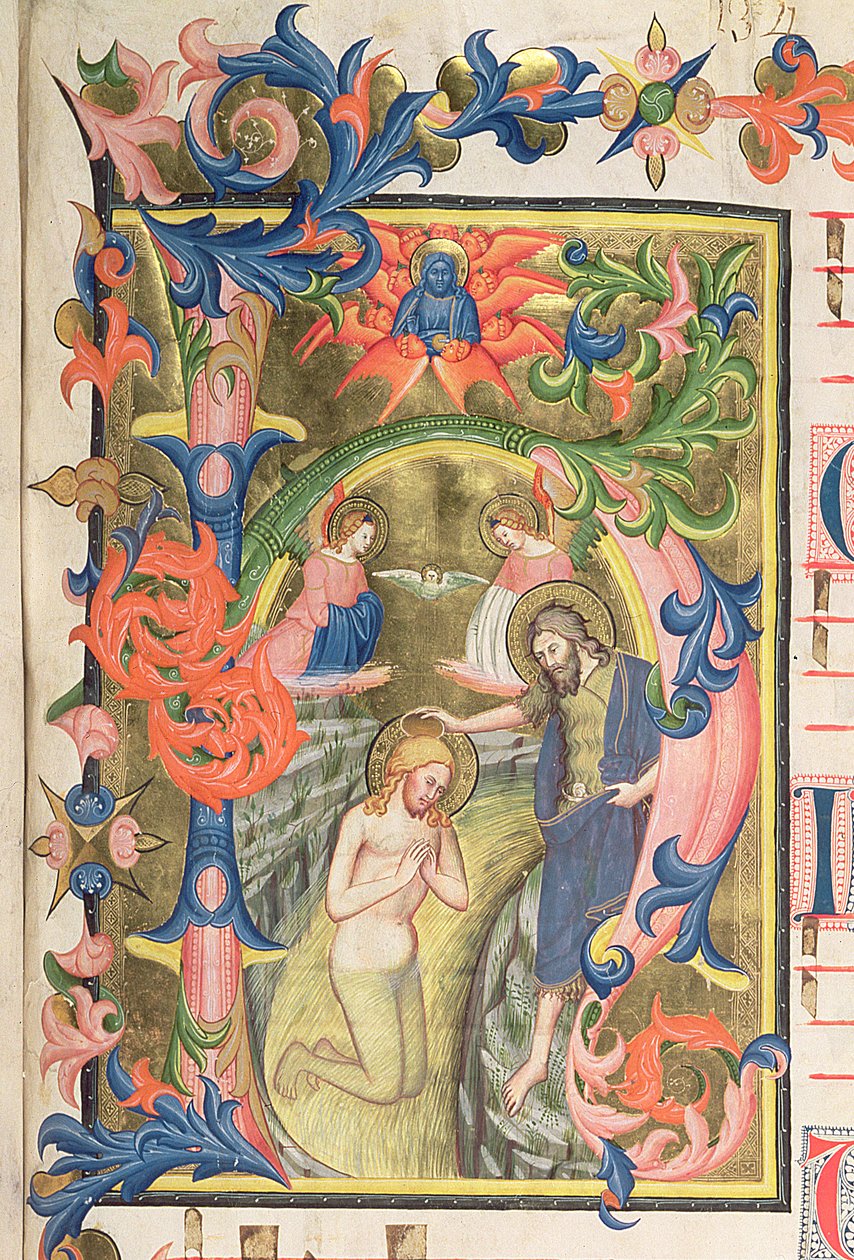 De Doop van Christus (detail) door Don Simone Camaldolese