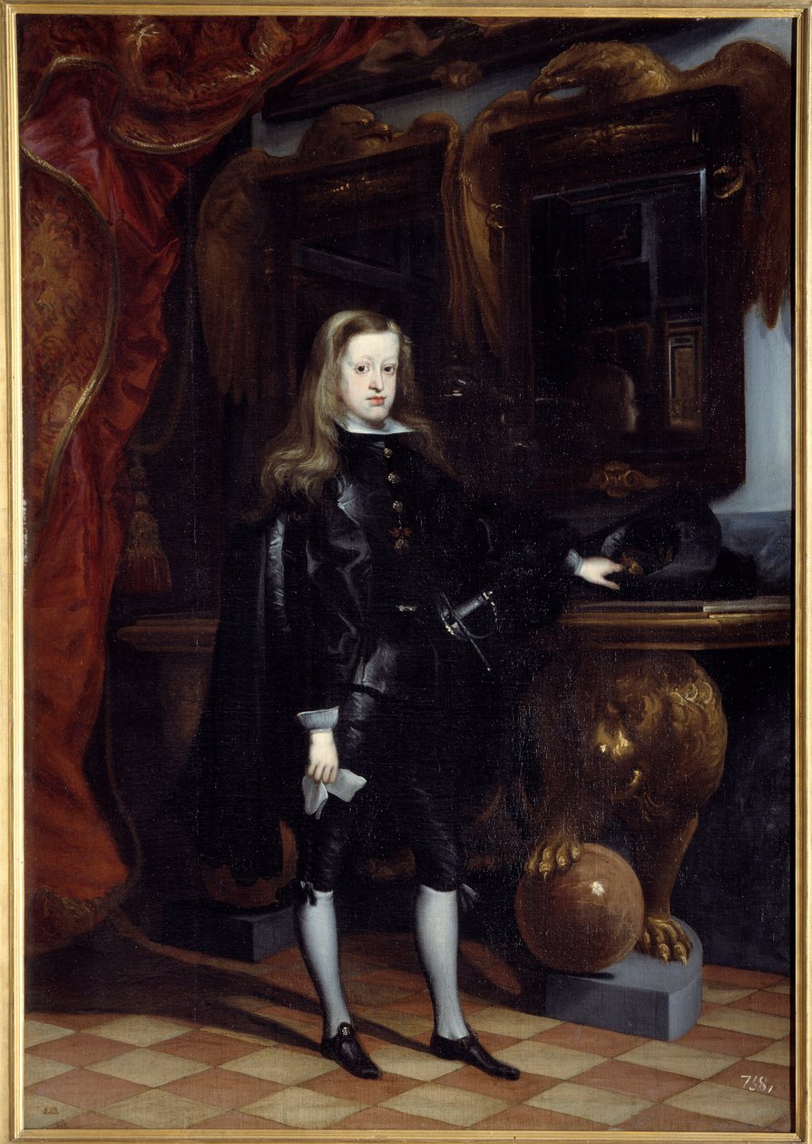Portret van Karel II van Spanje (1661-1700) door Don Juan Carreno de Miranda