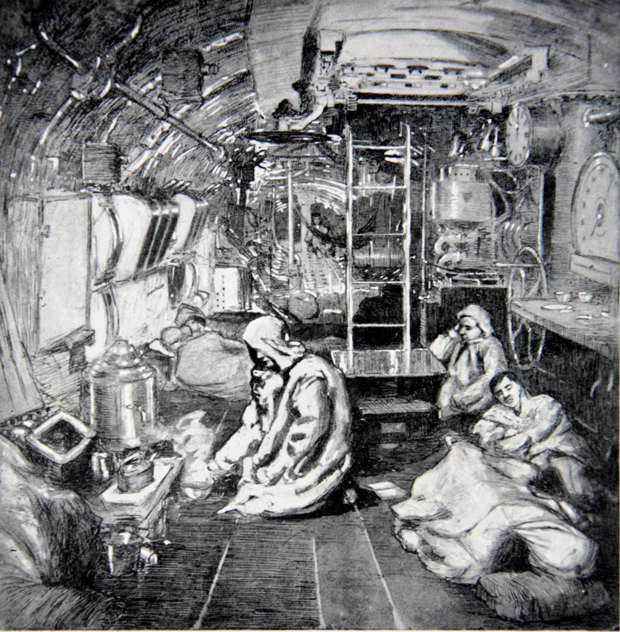 Acht klokken, middernacht, illustratie uit 