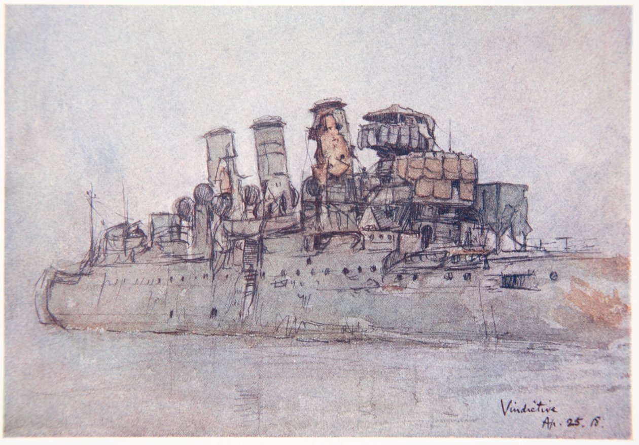 H.M.S. Vindictive, 25 april 1918, illustratie uit 