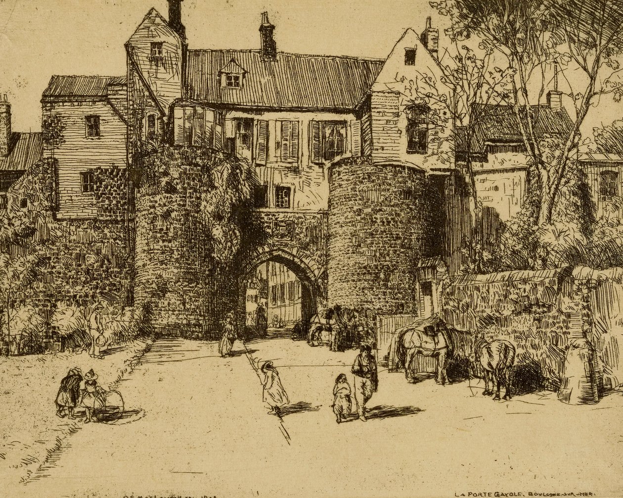 La Porte Gayole, Boulogne sur Mer door Donald Shaw MacLaughlan