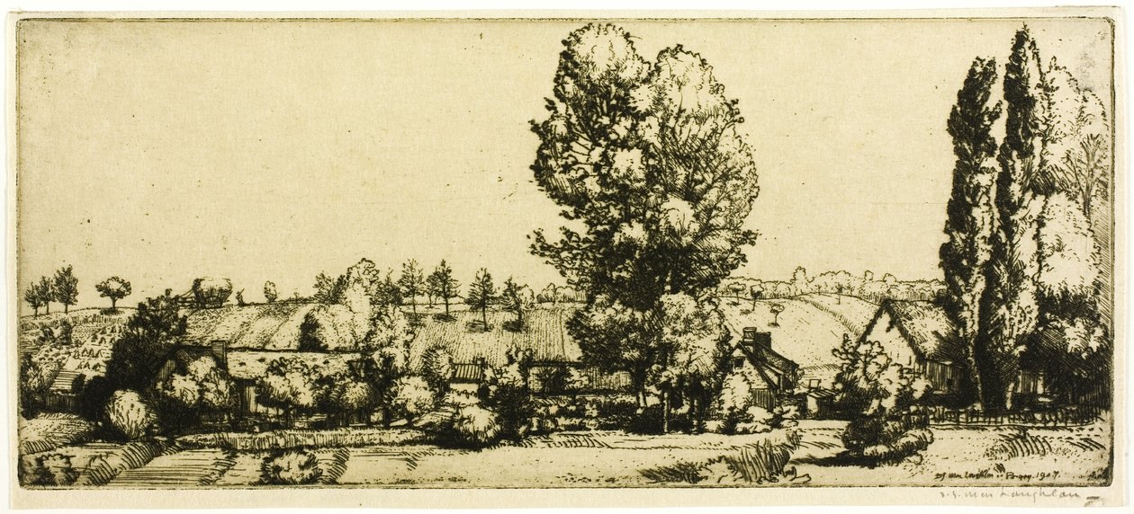 Landschap, Poigny door Donald Shaw MacLaughlan