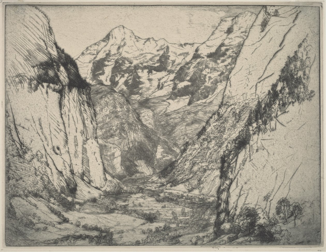 Lauterbrunnen door Donald Shaw MacLaughlan