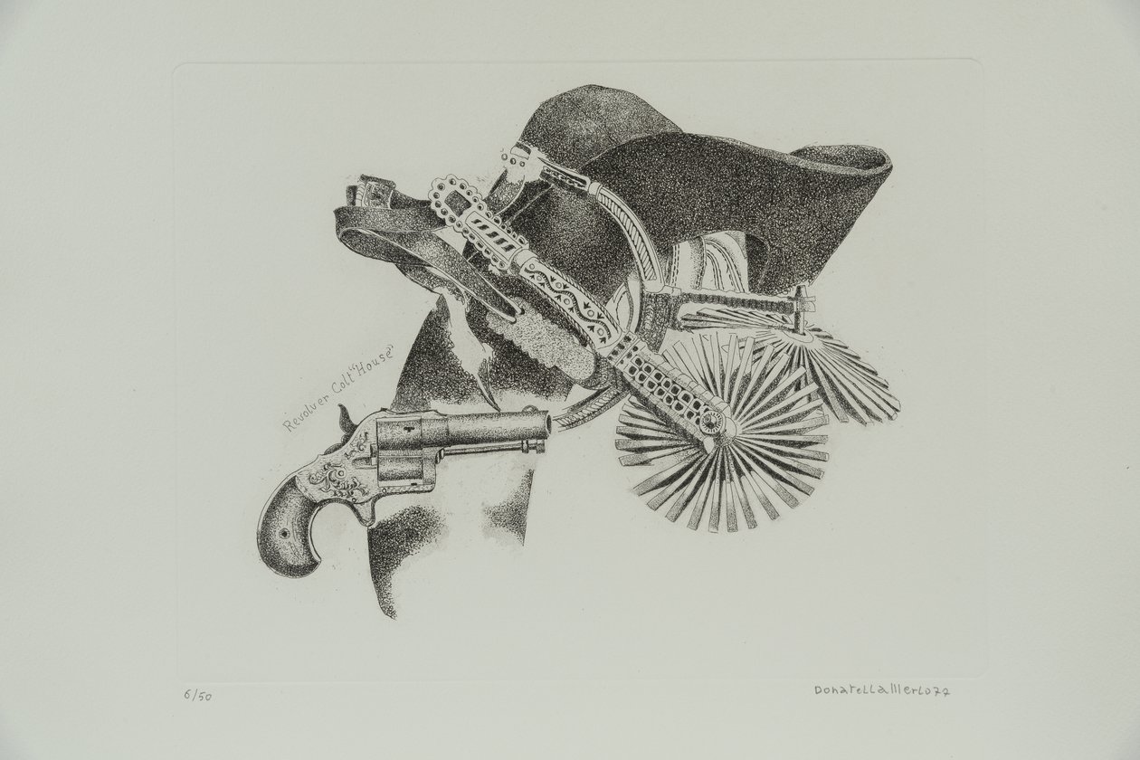 Colt Revolver "House", 1977 (gravure) door Donatella Merlo