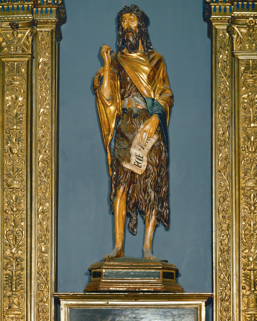 Johannes de Doper. Geschilderd (geschilderd hout) door Donatello