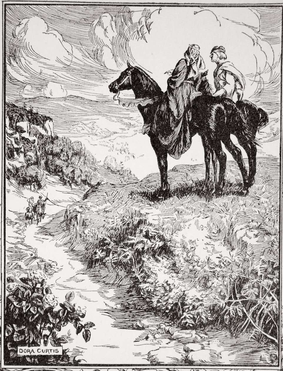 Terwijl ze wachten op de kleine bosheuvel, 1905 door Dora Curtis