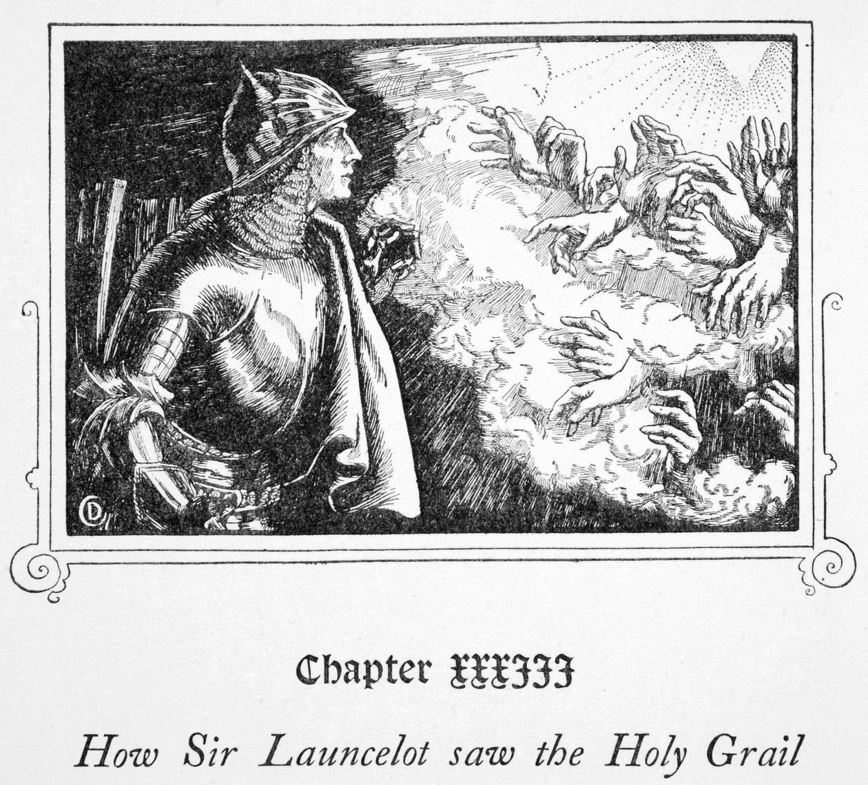 Hoe Sir Launcelot de Heilige Graal zag door Dora Curtis