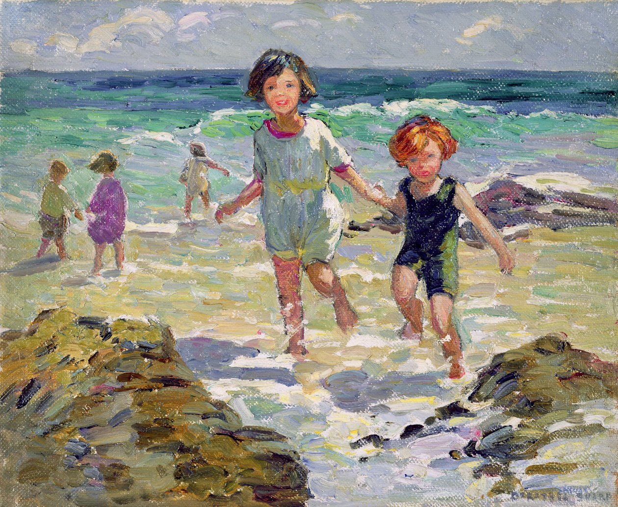 Peddelende kinderen (olieverf op doek) door Dorothea Sharp