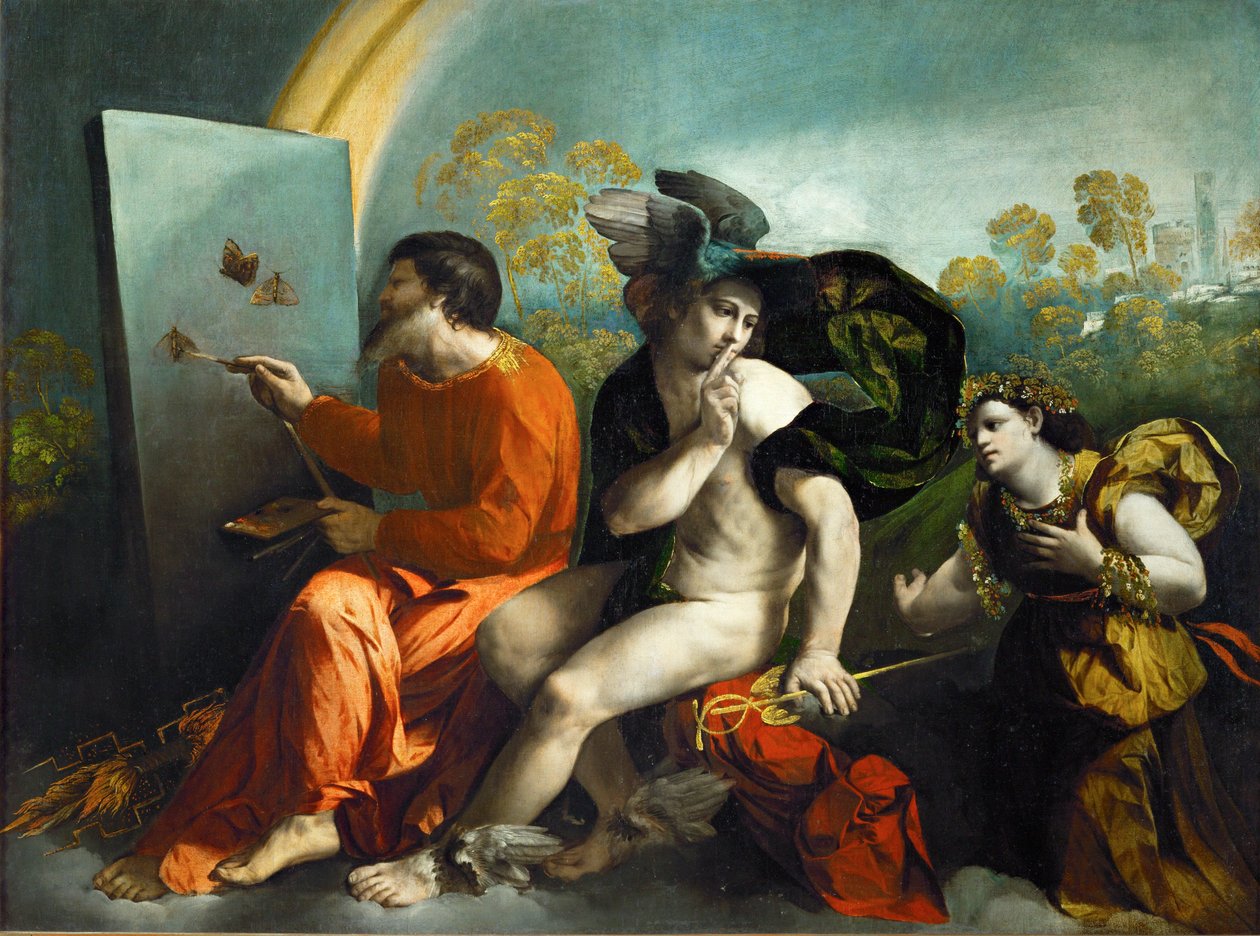 Jupiter, Mercurius en " Virtus " (olieverf op doek) door Dosso Dossi