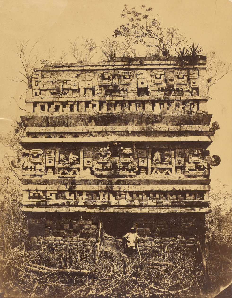 Chichén-Itzá - Rechtervleugel van het Nonnenpaleis door Désiré Charnay