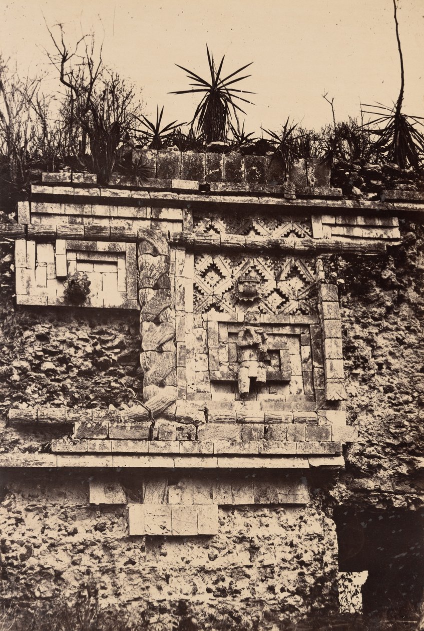Uxmal, Indisch bas-reliëf, nonnenpaleis (Uxmal, Bas Relief de l