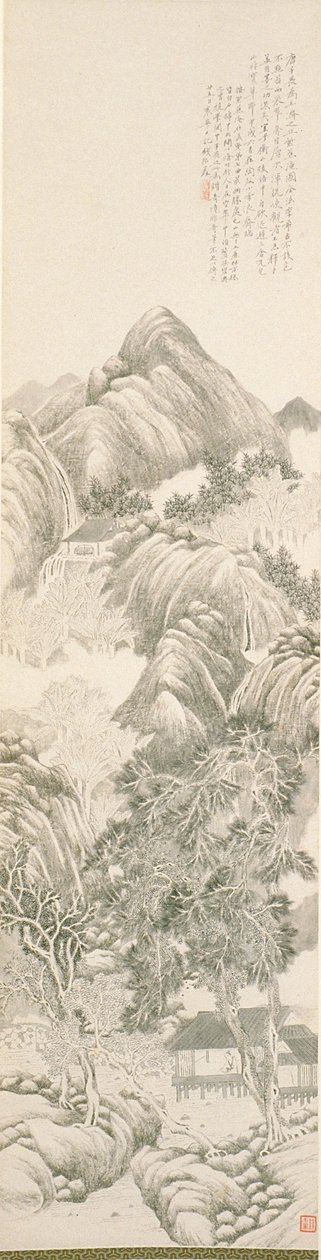 De paarse plantain-retraite na Tang Yin door Du Qian