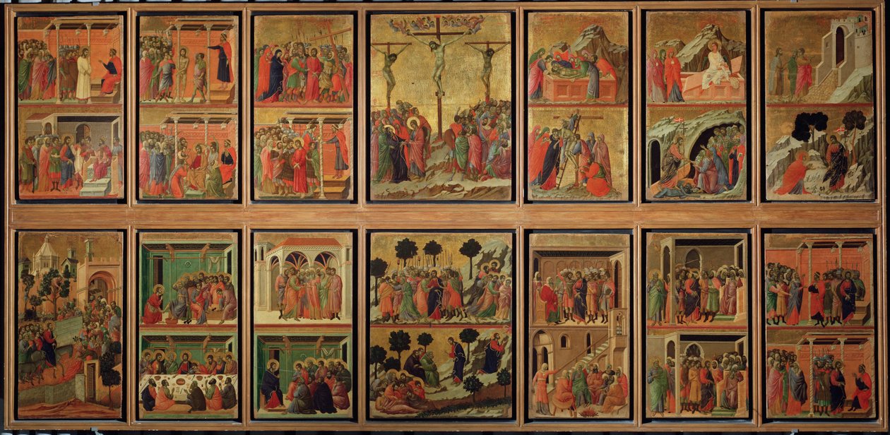 Leven van Christus: passie. Predella van de Maesta (tempera op hout) door Duccio di Buoninsegna