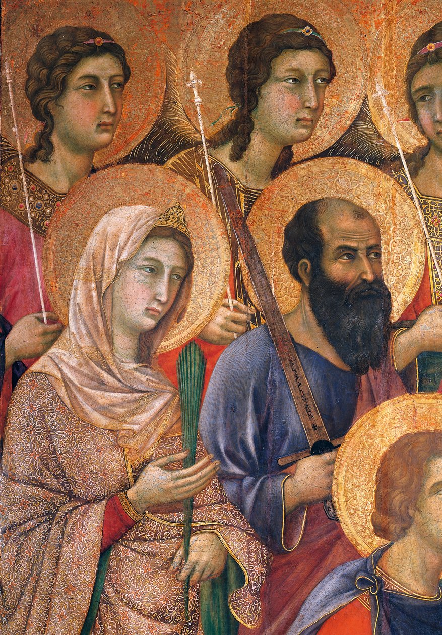 Maestà van Duccio Altaarstuk in Kathedraal van Siena, (detail) door Duccio di Buoninsegna