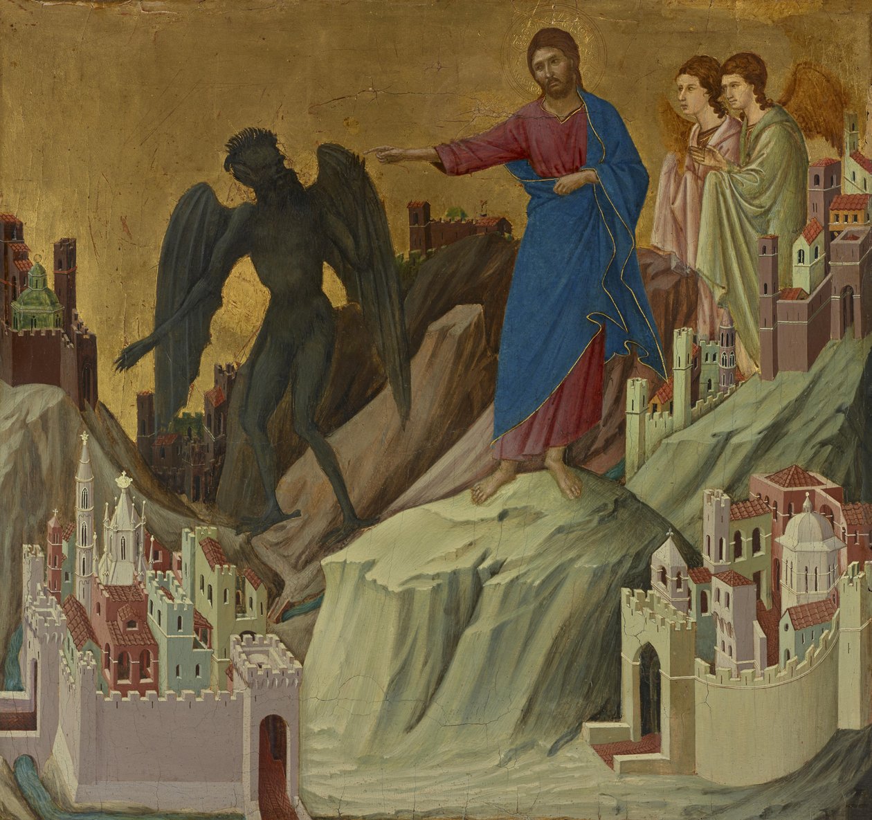 Verzoeking op de berg door Duccio di Buoninsegna