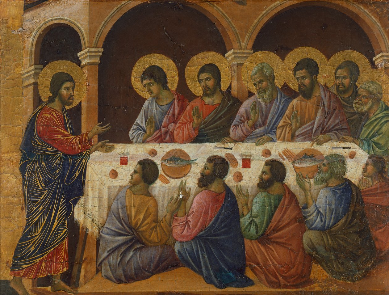 Het Laatste Avondmaal (detail) door Duccio di Buoninsegna