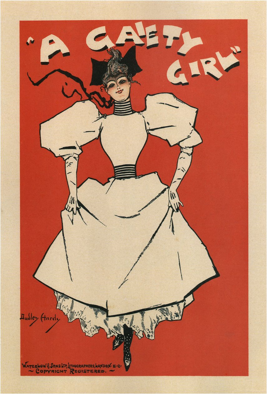 Poster voor de musical comedy A Gaiety Girl door Sidney Jones, 1895 door Dudley Hardy