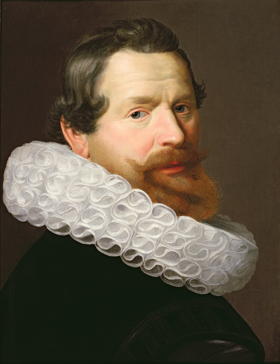 Portret van een Man met een Kraag door Dutch School