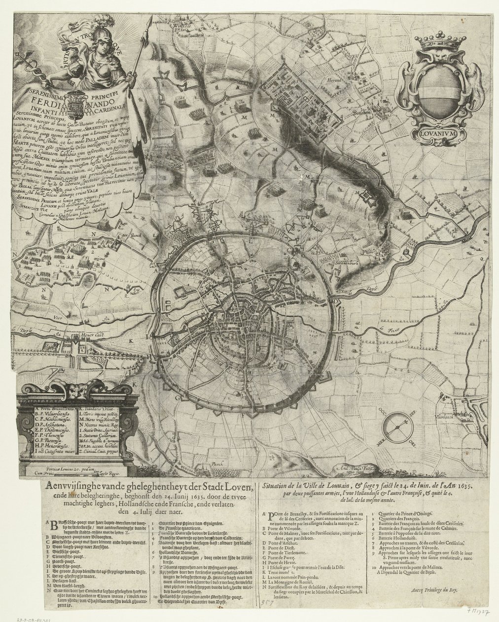 Beleg van Leuven door de Nederlandse en Franse legers, 1635 door Dutch School