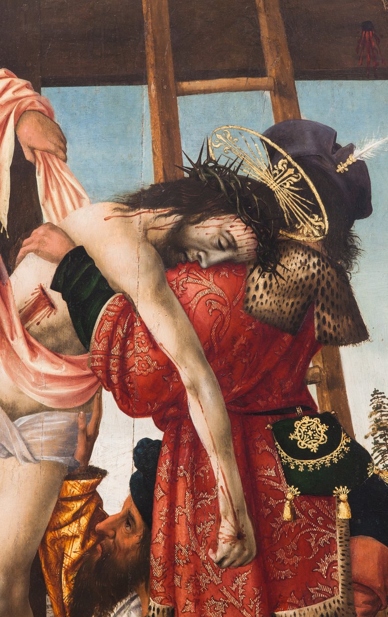 Kruisafneming,1520 (olieverf op doek) door Dutch School