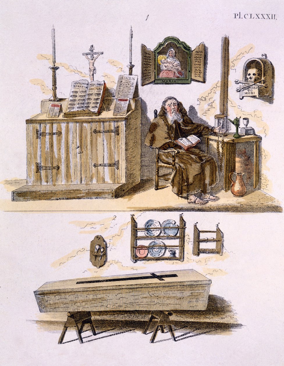 Illustratie uit Magazine of Garden Gems door G. van Laar, gepubliceerd in 1802 door Dutch School