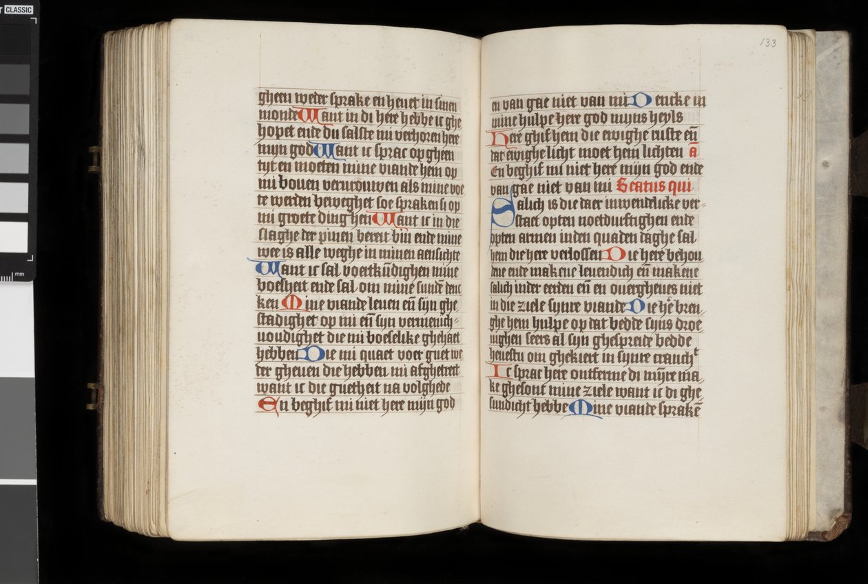 MS McClean 92, f.132v - f.133r, uit het Getijdenboek, ca. 1470-90 door Dutch School