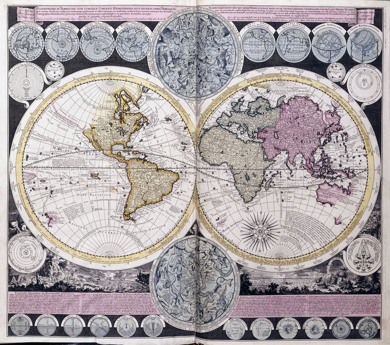 Kaart van de Wereld, c.1717 door Dutch School