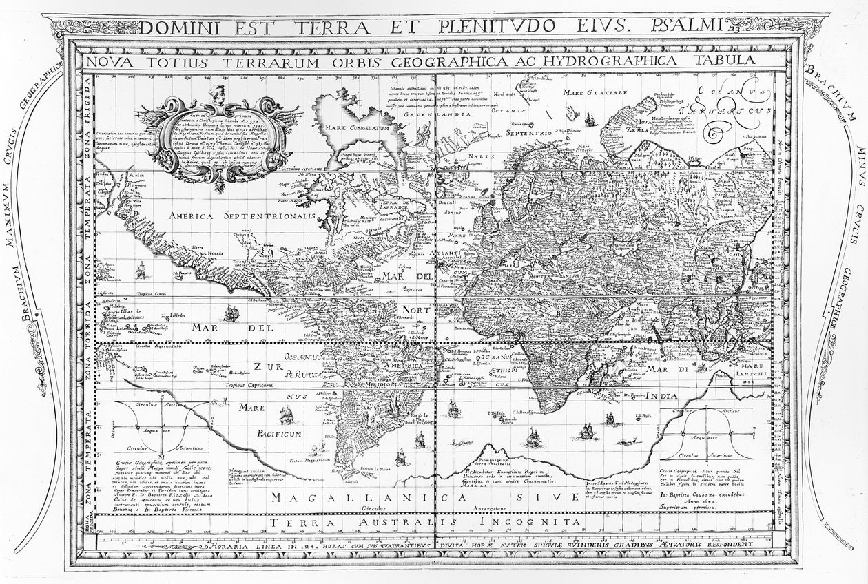 Nova Totius Terrarum Orbis Geographica Ac Hydrographica Tabula, 1642 door Dutch School