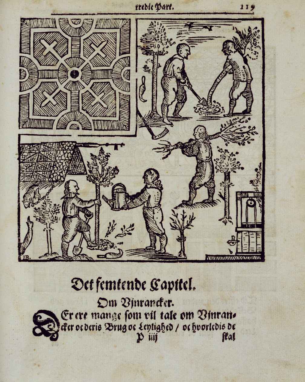 Bomen planten, uit De Nederlandse Tuinman door Johann van der Groen, gepubliceerd 1699 door Dutch School